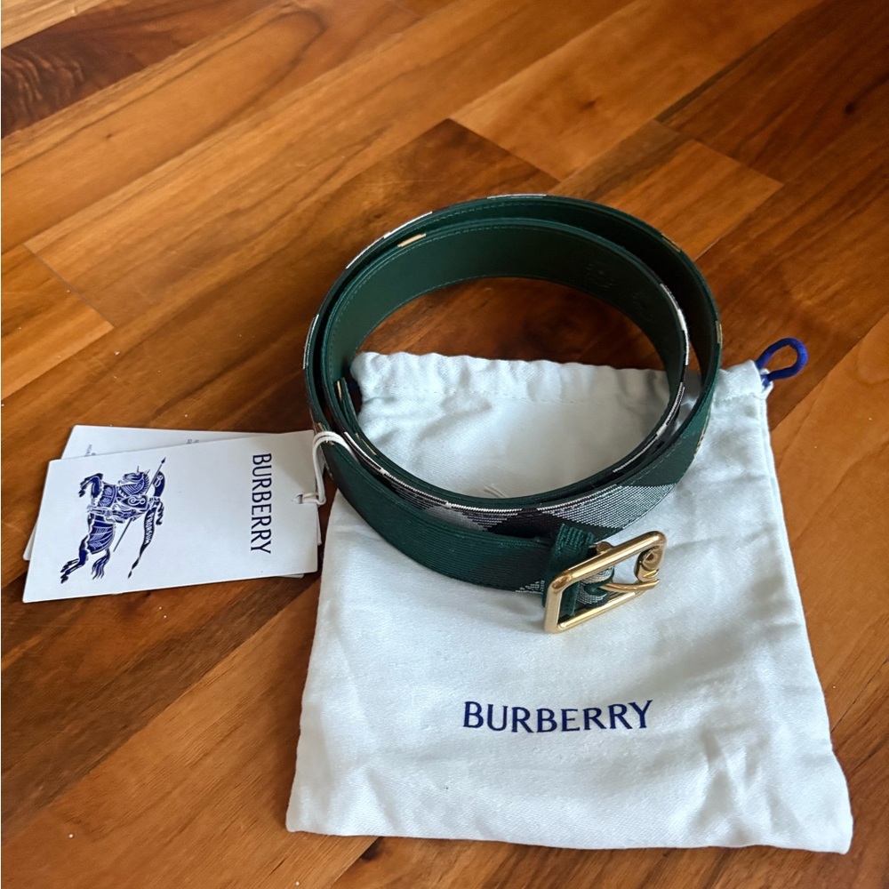 Burberry Green/Ivy Check Belt - Picture 5 of 17